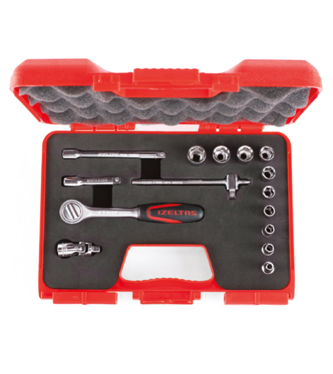 Set de llave de enchufe, 1/4 pulgada, 15-parte