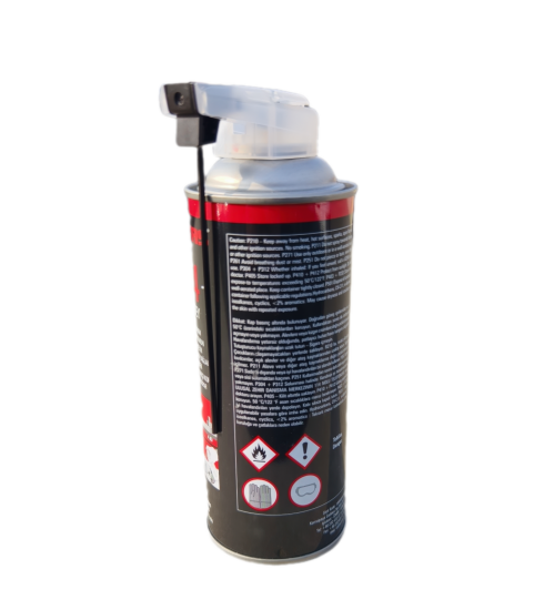 W444T Multifunktionsspray 400ML – Rückseite mit Anwendungshinweisen und Inhaltsstoffen